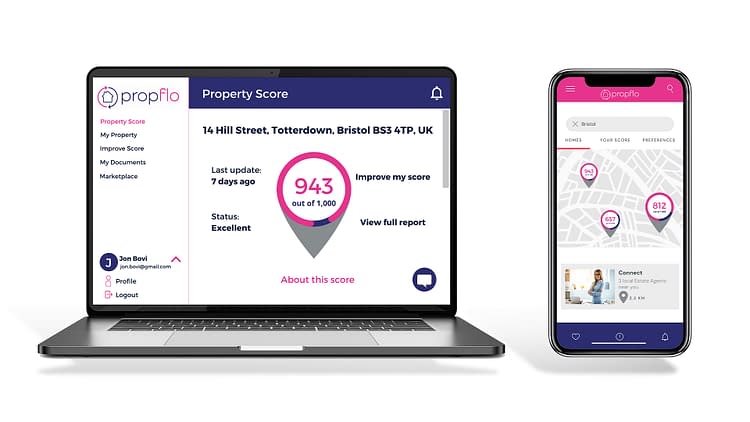 Graphic of the propflo dashboard and web-app